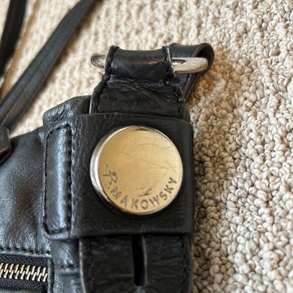 B. Makowsky Black Leather Crossbody - Picture 8 of 9